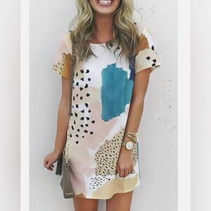 NWT Minkpink Sundowner Abstract Print Tee Dress Size XS